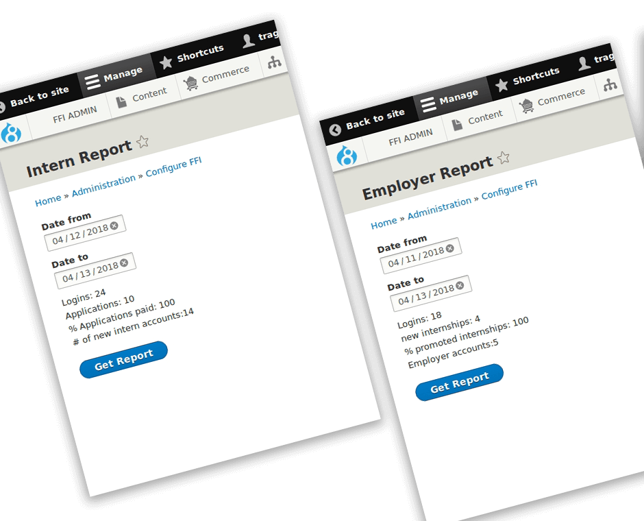 Drupal admin screenshots